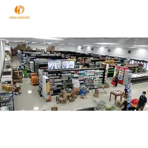 Gôndola prateleiras de madeira e de aço de alta qualidade e dispositivos elétricos da loja para as prateleiras dos supermercados