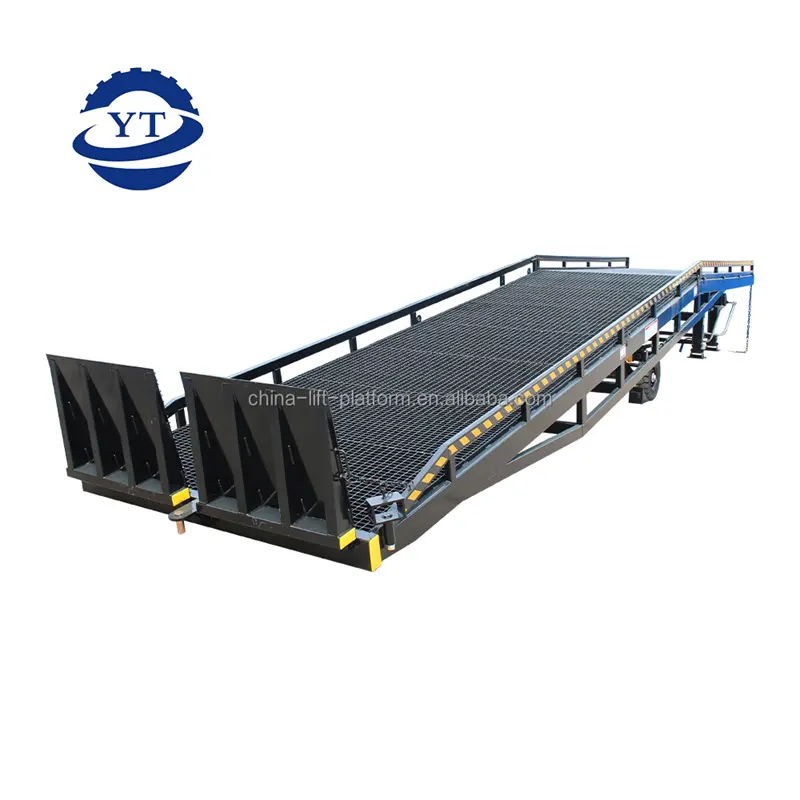 10ton 12ton hidrolik mobile kontainer bongkar muat ramp platform untuk truk pemuatan