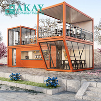 Casa contenedora móvil de dos pisos, restaurante de comida rápida, cafetería, tienda, casas contenedoras, casas modulares prefabricadas en venta