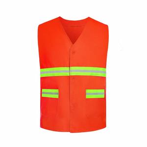 Gilet réfléchissant de sécurité routière orange bon marché Gilet de garde de sécurité Logo personnalisé Gilet de sécurité extérieur Nettoyage des routes Vêtements de travail - Product Image 3