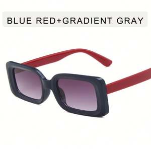 Lunettes de soleil rectangulaires rétro à double couleur avec logo personnalisé, petites lunettes carrées pour hommes et femmes - Product Image 6