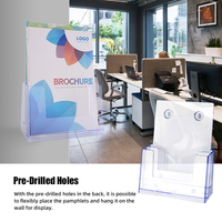 Porte-brochures en acrylique, présentoir de prospectus, format A5, distributeur de flyers, présentoir de comptoir autonome, présentoir de menu
