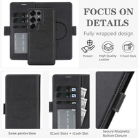 Étui portefeuille détachable Q1 de haute qualité pour iPhone 13 14 15 16 17 Pro Max, coques magnétiques pour Samsung S25 S24 Ultra Google