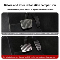 Pédales d'accélérateur et de frein en alliage d'aluminium finition chrome pour Tesla Model 3/Y Performance ; Kit de pédales de rechange OLIVER