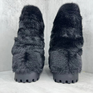 Botas de Nieve de Diseño <span class=keywords><strong>para</strong></span> Hombre y Mujer, con Pelaje de Alaska Negro, de Alta Calidad, 2026 - Product Image 4