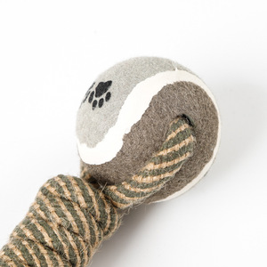 Jouet en corde pour animaux de compagnie, boule en chanvre, durable, à mâcher, pour chiens de taille moyenne et grande, couleur grise - Product Image 3