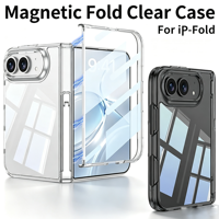Étui de téléphone pliable transparent pour iPhone Duo 18 Fold avec béquille, coque de protection antichoc en PC pour téléphone portable