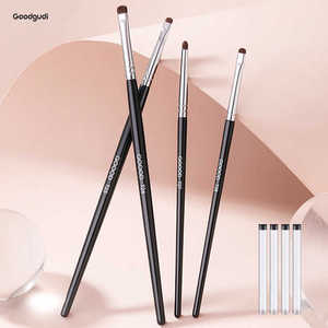 Juego de pinceles correctores y sombra de ojos de 4 piezas <span class=keywords><strong>con</strong></span> mango de madera de lujo profesional <span class=keywords><strong>con</strong></span> cepillo plano para cejas apto para viajes - Product Image 6