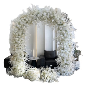 <span class=keywords><strong>Arche</strong></span> de roses blanches transfrontalière de 2,4 m, arrangement floral artificiel fait main, décoration de mariage occidentale pour pelouse, fleurs d'hortensia et de roses - Product Image 5