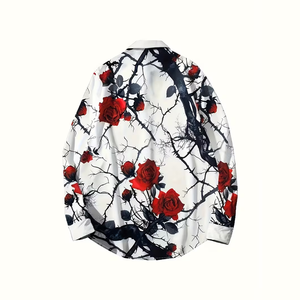 Vente directe d'usine Chemises pour hommes à manches longues à imprimé rose polyvalentes décontractées 100% polyester pour les fêtes - Product Image 2