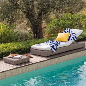 Chaise longue d'extérieur en rotin PE, lit de repos extérieur, chaise longue de plage, chaise longue de jardin imperméable - Product Image 3