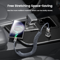 Toocki logotipo personalizado 6a 66W USB a USB C Cable de resorte digital PD carga súper rápida tipo C cables de datos para teléfono móvil
