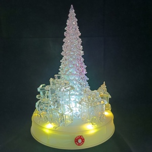Xmas <b>LED</b> <b>Light</b> Musical Rotating Train Decor With Nutcracker Christmas <b>Tree</b> Decoration - Product Image 2
