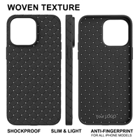 Coque tissée respirante en gros pour iPhone 16 15 – Style Ins, Étui tissé abordable, Luxe, Mode, Léger, pour téléphone portable