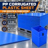 Feuille de plastique ondulé PP 4x8 pieds ou découpée sur mesure avec épaisseur personnalisée pour découpe à l'emporte-pièce et fabrication de boîtes d'emballage