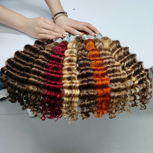 Extensions di capelli umani Remy vergini ricci grezzi non trattati all'ingrosso 100g per trecce Boho, trama singola, solo colore più scuro - Product Image 1