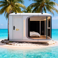 Maison préfabriquée modulaire en aluminium de luxe imperméable pour l'extérieur, capsule spatiale