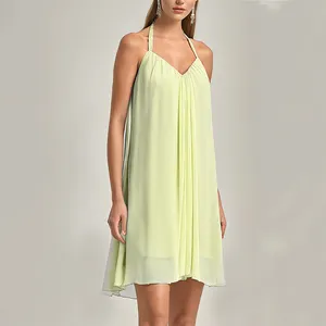 녹색 보조개 원래 사용자 정의 색상 가운 femme 우아한 여성 의류 여름 짧은 원피스 패션 우아한 캐주얼 드레스