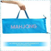 Sac de rangement double face en velours polyester, style Mahjong américain, grande capacité, simple, avec cordon de serrage, pour lettres et accessoires