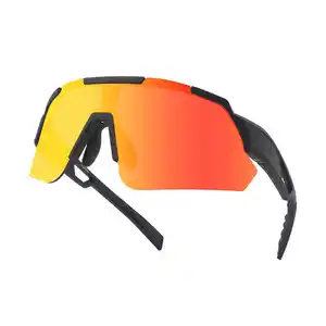 Custom UV400 Mirror Coating Sport Sunglasses Men Polarized Cycling Sun Glasses Sport Glasses For Men