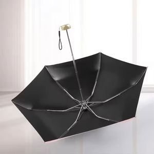 Mini Portable Flat Manual Open <b>Parasol</b> Women's 6 Fold Compact Pocket Umbrella <b>With</b> Black Uv Coating - Product Image 4