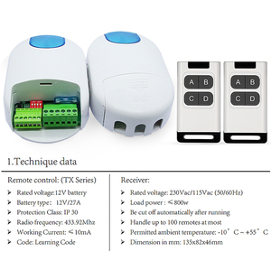 Contrôleur de porte de garage sans fil automatique en gros, code roulant, portée 30m, plastique ABS, 3 boutons avec indicateur LED, confidentialité - Product Image 4