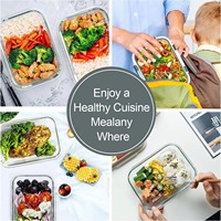 Ensemble de 8 récipients en verre pour le stockage des aliments, avec couvercles à fermeture hermétique, compatibles avec le four à micro-ondes, pour l'organisation du réfrigérateur