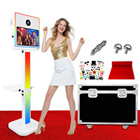 Mesin Photo Booth DSLR Terbaru Dengan Layar Sentuh, Printer dan Kamera Kompatibel, Mudah Dipasang, Casing Photobooth Selfie untuk Pesta