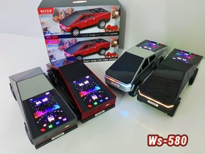 2025 WS-580 mới Tesla cyberpickup không dây màu xanh răng Loa RGB đèn xe mô hình xe DJ Loa năng động màu sắc màn hình đèn - Product Image 2