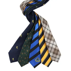 ربطة عنق مخططة منقوشة بشعار مخصص مطبوع ربطة عنق حريرية صوف بوليستر براندبل ربطة عنق حيوان رجالي ربطات عنق حريرية عبر الإنترنت