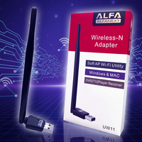 Adaptador WiFi Externo Inalámbrico ALFA de Alta Calidad, USB 2.0, 2.4GHz, 300Mbps, CE, Tarjeta de Red LAN, Controlador WiFi Realtek, para Uso en Servidores
