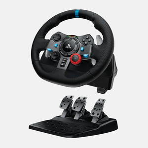 Volante de Carreras Logitech G29 Driving Force con Doble Motor y Force Feedback 900 °   Volante de Carreras Simulador con Engranaje Helicoidal de 3 Pedales USB para PS5, PS4, PS3, PC y Mac - Product Image 1