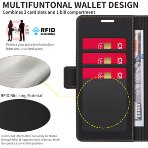 Funda de Teléfono de Cuero PU Tipo Folio para <span class=keywords><strong>iPhone</strong></span> 18 Pro Max 17 16 15, Cuero Suave al Tacto Premium, Cierre Magnético, Funda con Carga Inalámbrica - Product Image 2