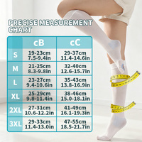 Chaussettes de compression médicales antidérapantes, douces, solides, mi-hautes, à bout ouvert, tricotées, écologiques, de haute qualité pour les varices