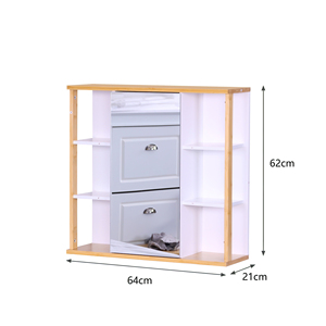 <span class=keywords><strong>Mobile</strong></span> <span class=keywords><strong>Bagno</strong></span> Moderno Personalizzato in Legno con Specchio e Ripiani Portaoggetti - Product Image 3