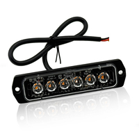 Auto-Blitzleuchte mit 6 LEDs Bernsteinfarben Aufputz-Notfallwarnleuchte 12/24V Universelle Passform für Fahrzeuge & LKWs