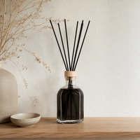 Bouteille en verre vide transparente ronde pour diffuseur de parfum 50ml 250ml 500ml 1000ml avec bâtonnets en rotin, logo personnalisé, vente en gros
