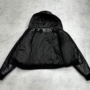 Áo khoác mùa đông nam may đo, chất liệu dày dặn, kiểu dáng thời trang, có mũ trùm đầu bằng mút xốp, khóa kéo, chất liệu da cao cấp - Product Image 4