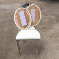 Chaise de salle à manger Louis de style français d'approvisionnement d'usine chaise de banquet empilable en acier inoxydable argenté pour mariage d'événement de fête