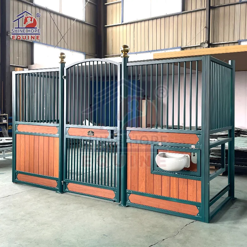Luxury permanent Metal frame bamboo steel frame priefert horse stall panels