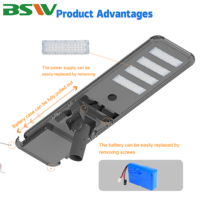 Lampadaire solaire monocrystallin tout-en-un personnalisé en usine, 100W-300W, pour routes urbaines et autoroutes publiques