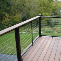 Reilbu Bon prix Câble noir pour garde-corps de terrasse, balcon, colonne d'escalier, montage supérieur/lateral