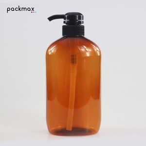 600ml Oval PET <b>Pump</b> <b>Bottle</b> for Shower Gel Shampoo - Custom Horse Oil High End Bath Lotion Container Wholesale - Product Image 4