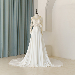 Jancember RL151 nuovo abito lungo abito da <span class=keywords><strong>sposa</strong></span> in pizzo Tulle netto formale per le donne per le donne della <span class=keywords><strong>sposa</strong></span> - Product Image 3