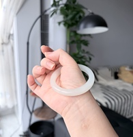 Bracelet en jadéite rose de type glace ethnique, best-seller en direct, pour femme, design plat de haute qualité, glaçure verte vibrante, directement de l'usine