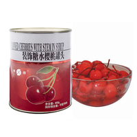 Donker kersenrode kersen fruitvulling 850g blik 12 maanden houdbaarheid Xingya merk voor cake, drank & dessertdecoratie