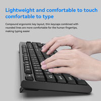 Keyboard Gaming PC Bisnis Ergonomis Plastik Baru FV-K5C Kabel USB 2.0 Membran 104 Tombol Kabel 1.5M Plug and Play