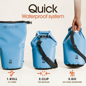 Waterproof Dry <b>Bag</b> 5L 10L <b>20L</b> 30L 40L 55L Roll Top Sack with Phone Case Adjustable Shoulder Strap for Kayaking Rafting SUP Beach - Product Image 3