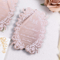 Invitations Uniques pour Baptêmes, Baby Showers, Quinceañeras – Faire-part de Mariage en Acrylique Doré Miroir Découpé au Laser Personnalisé