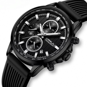 Montre chronographe pour homme, multifonction, étanche, calendrier, quartz, bracelet en silicone, lumineuse, sport, affaires, décontractée, montre-bracelet - Product Image 4